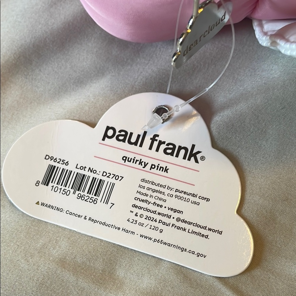 Dear Cloud/ Paul Frank Cosmetics Bag Pink - Picture 2 of 6